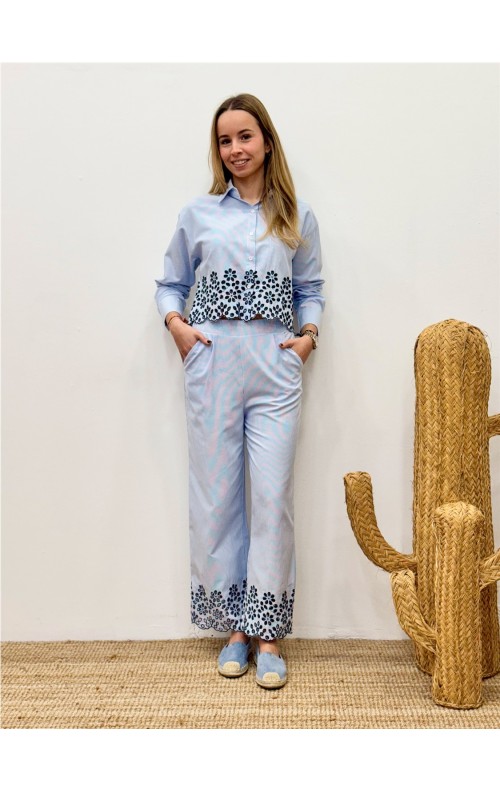 PANTALON MACARENA CELESTE