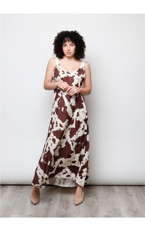 VESTIDO COW MARRON
