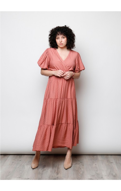 VESTIDO TOPITOS TEJA
