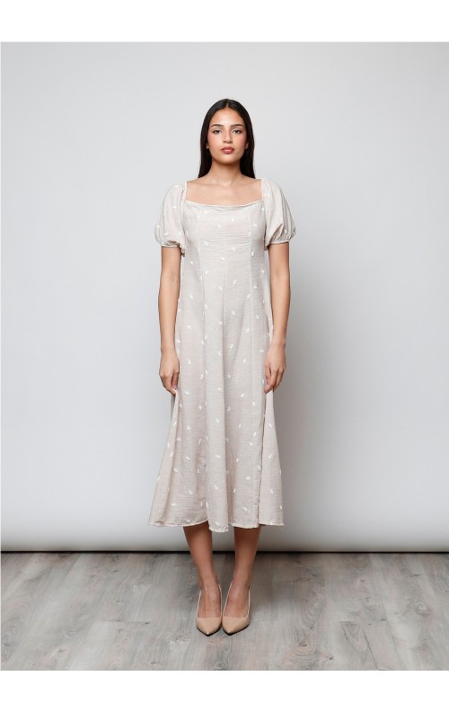 VESTIDO RAMITAS BEIGE