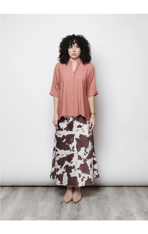 FALDA COW MARRON