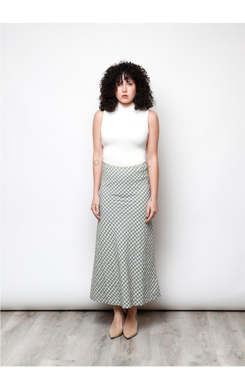 FALDA VICHY KAKI