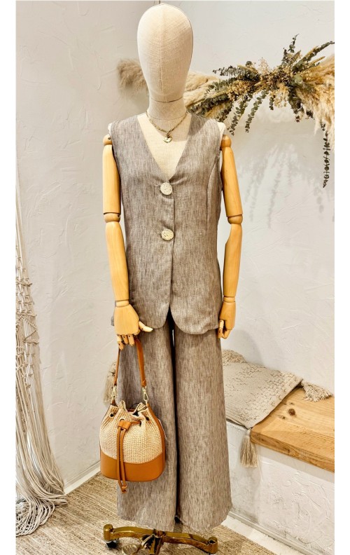 CONJUNTO CHALECO TOPO