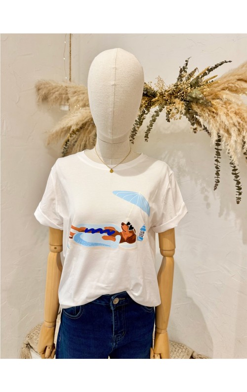 CAMISETA SALCHICHA BLANCO