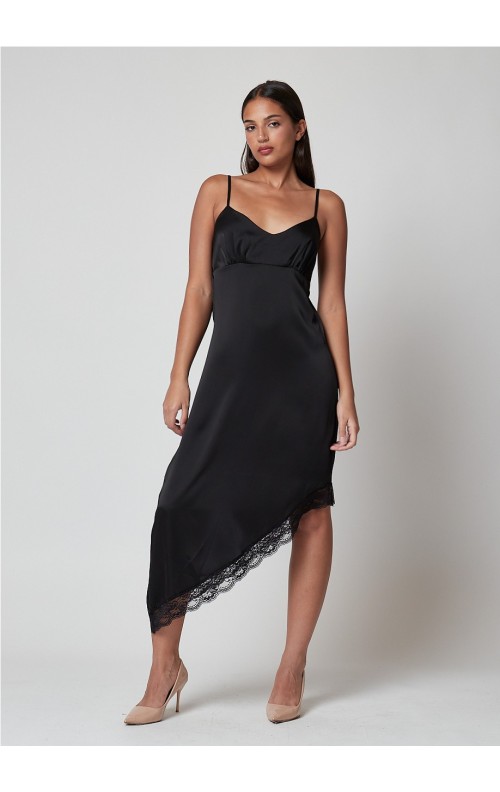VESTIDO DESIGUAL NEGRO