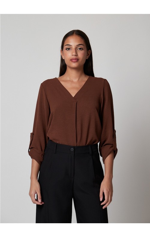 BLUSA CRUZADA CHOCO