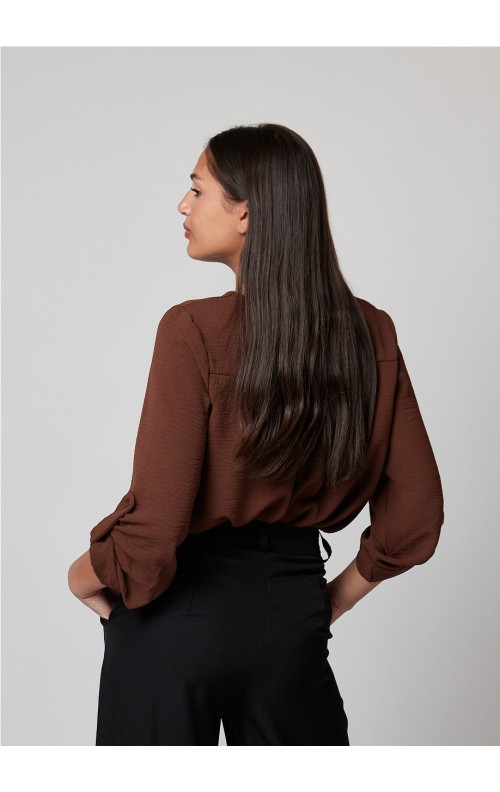 BLUSA CRUZADA CHOCO