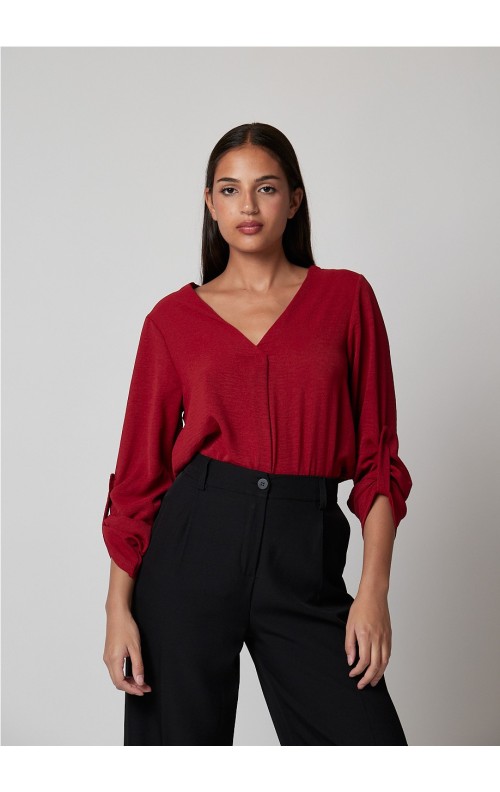 BLUSA CRUZADA GRANATE