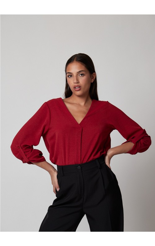 BLUSA CRUZADA GRANATE