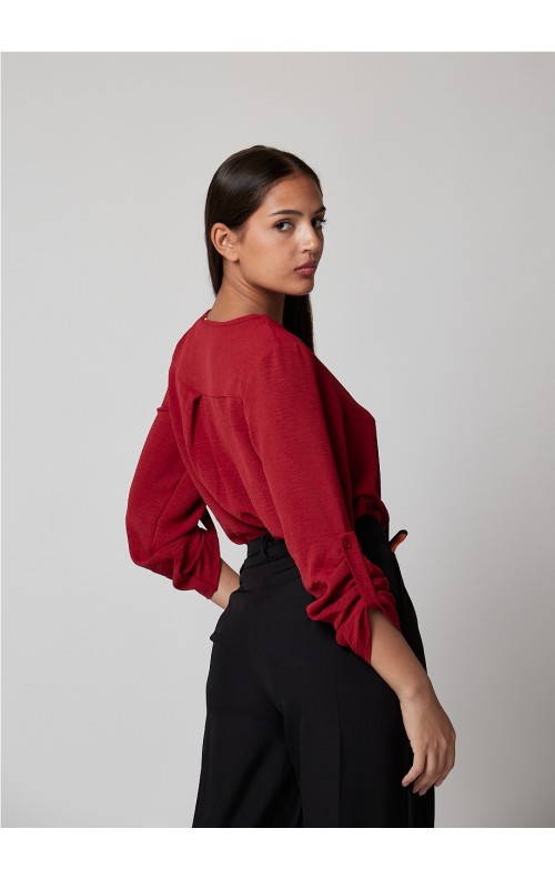 BLUSA CRUZADA GRANATE