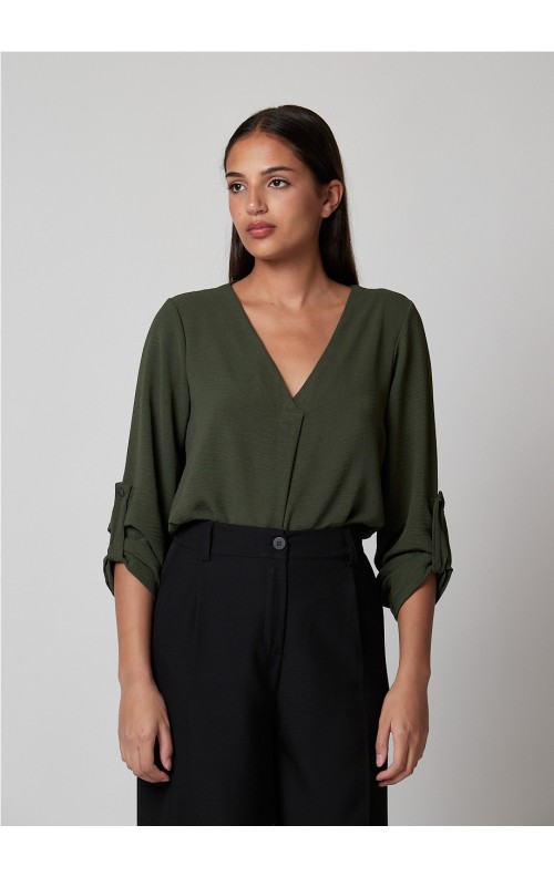 BLUSA CRUZADA KAKI