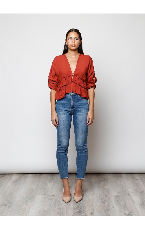 BLUSA CORTES TEJA