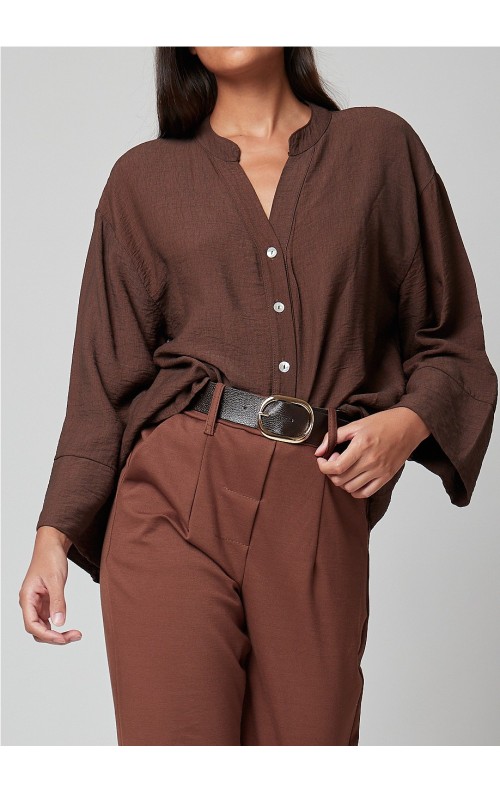 BLUSA LISA CHOCO