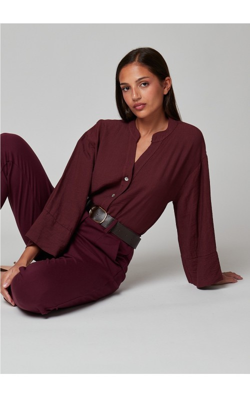 BLUSA LISA GRANATE 2