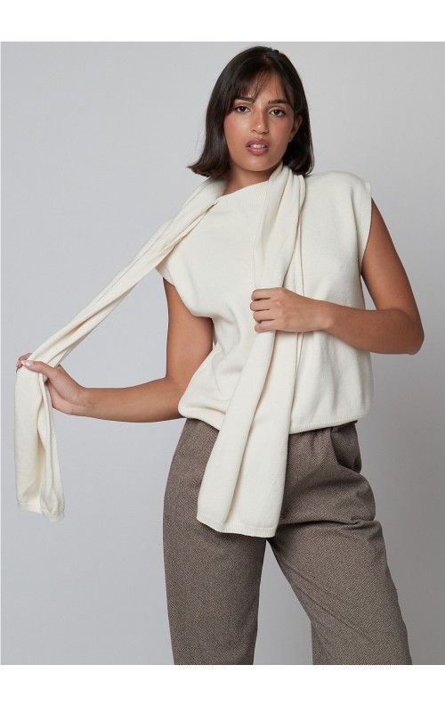 CHALECO & BUFANDA BEIGE