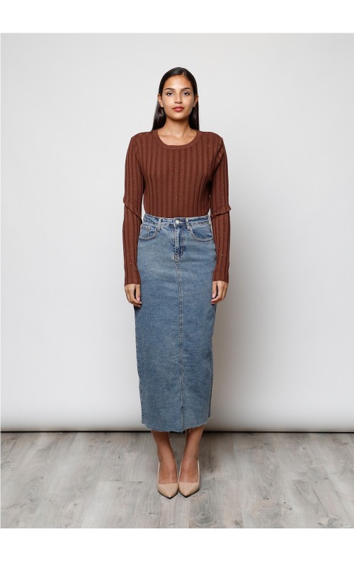 JERSEY MINI BRILLO MARRON