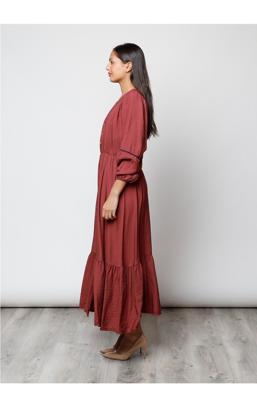 VESTIDO LIDIA GRANATE