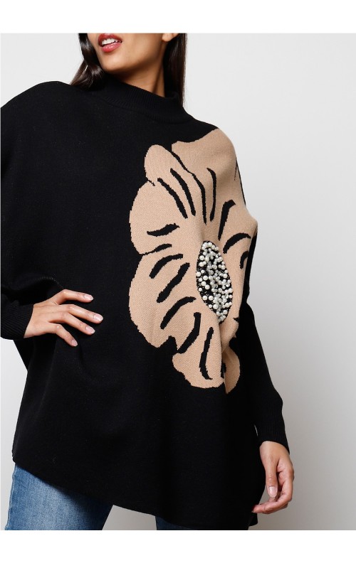 MAXI JERSEY FLOR NEGRO 2