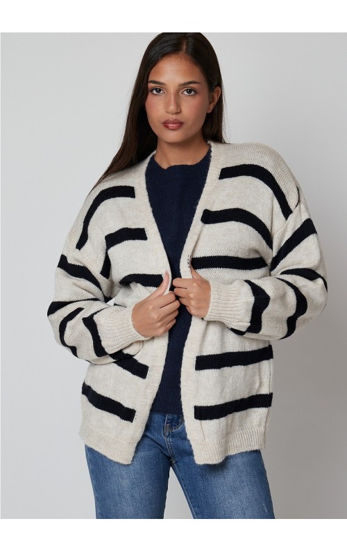 CHAQUETA RAYAS MARINO