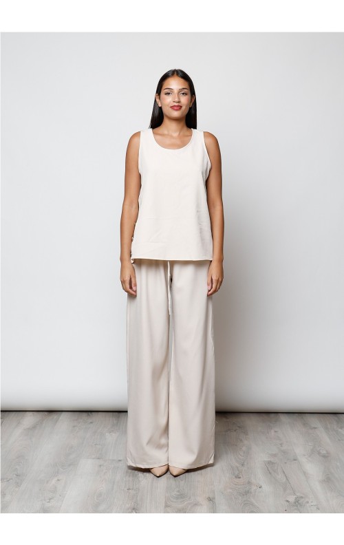 PANTALÓN ANCHO BEIGE