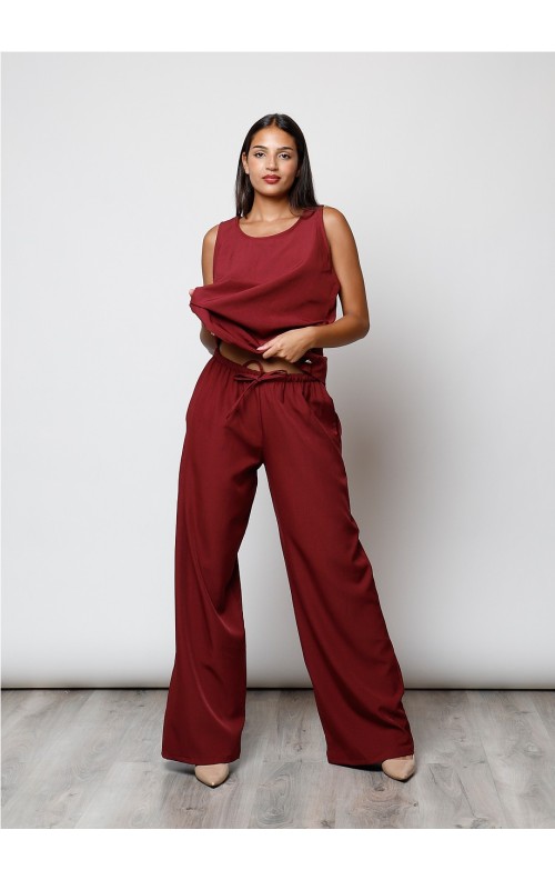 PANTALÓN ANCHO VINO