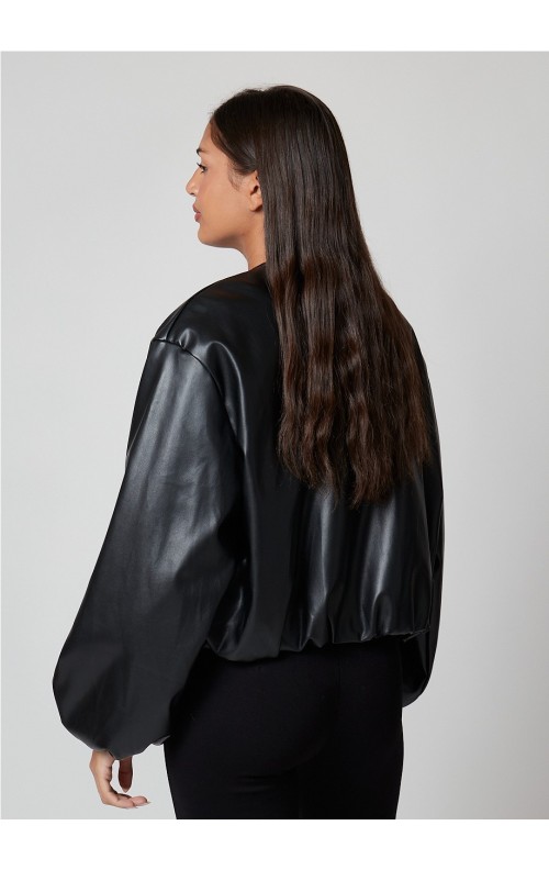 BOMBER ECOPIEL NEGRO 2