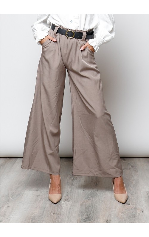 PANTALON CINTURON TAUPE