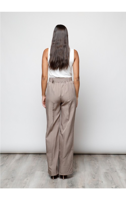 PANTALON CINTURON TAUPE