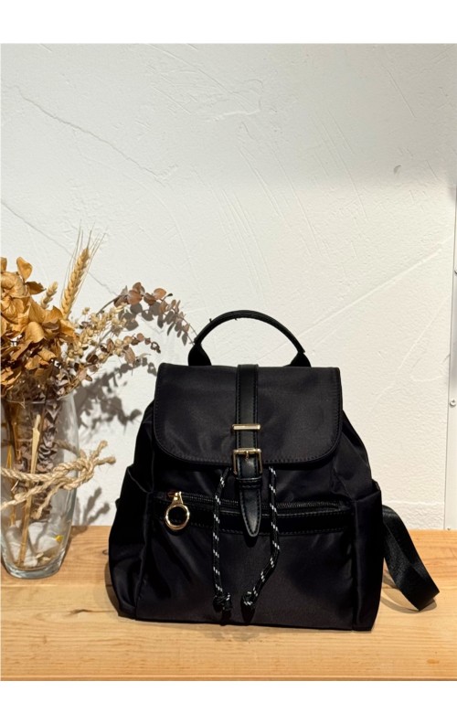 MOCHILA SOLAPA NEGRO