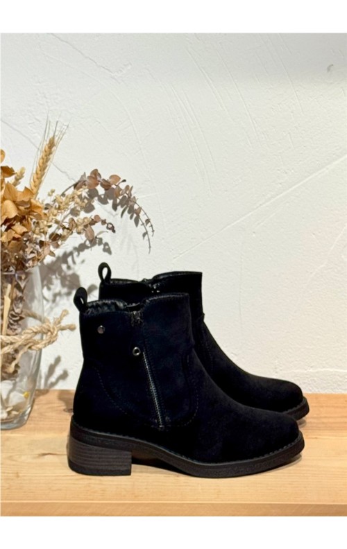 BOTIN CREMALLERA NEGRO