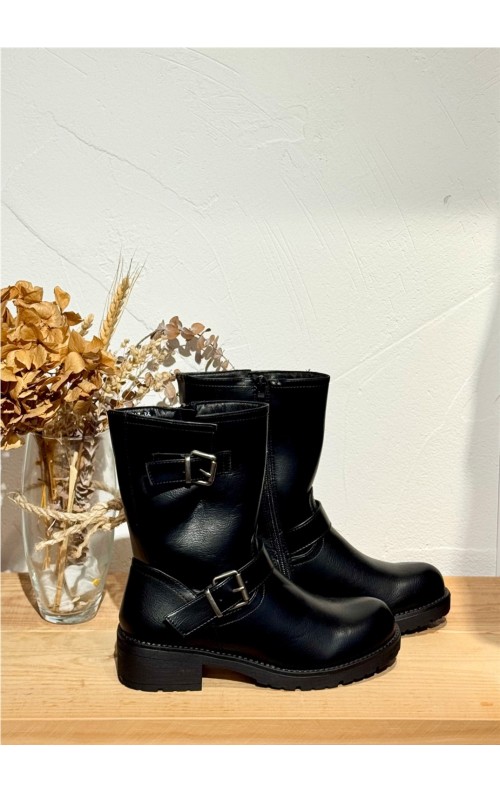 BOTIN 2 HEBILLAS NEGRO