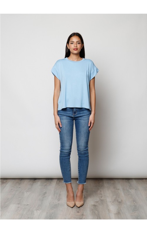 CAMISETA LISA CELESTE