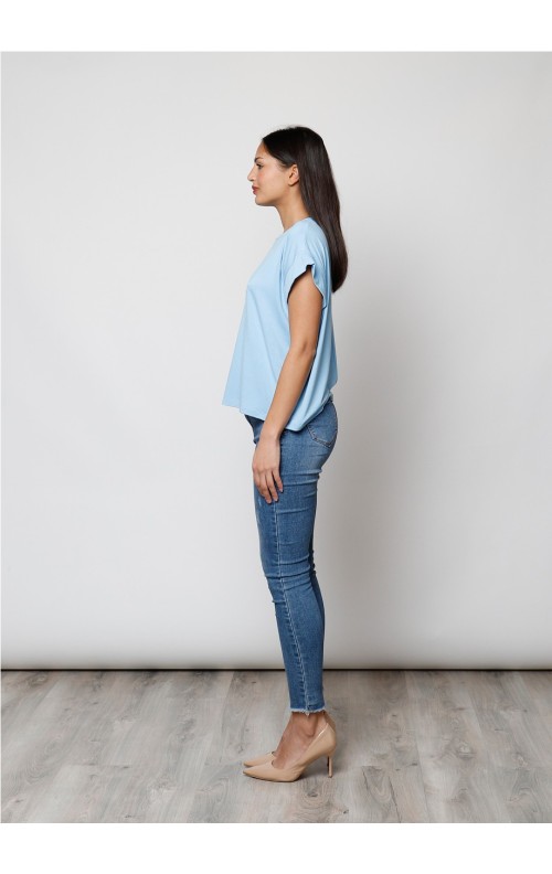 CAMISETA LISA CELESTE