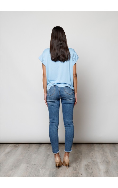 CAMISETA LISA CELESTE