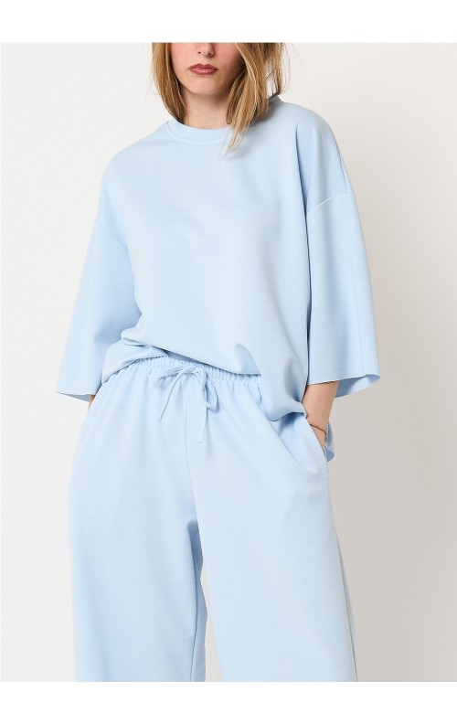 SUDADERA OVER CELESTE