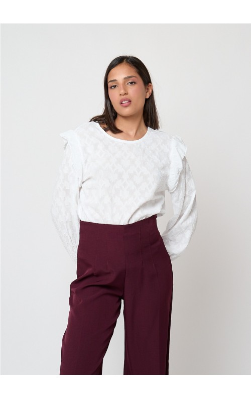 Blusa texturas BLANCO