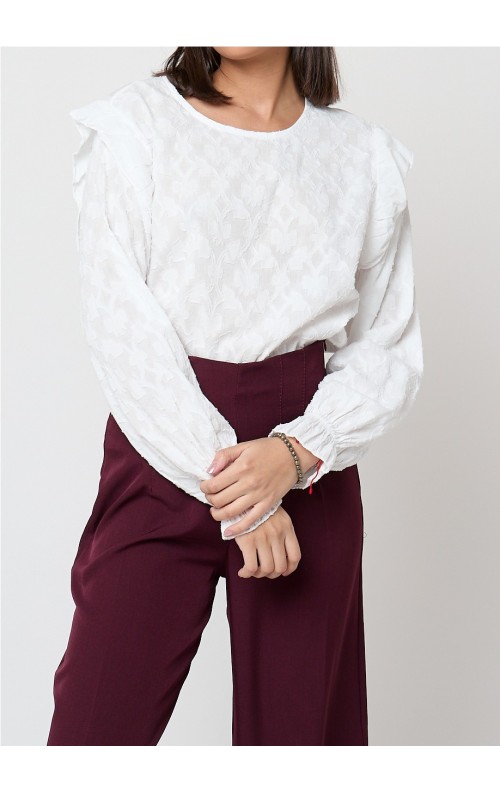 Blusa texturas BLANCO