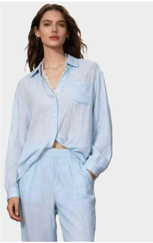 CAMISA PUNTILLA CELESTE