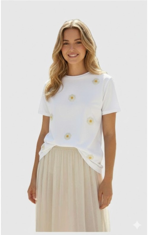 CAMISETA MARGARITA BLANCO