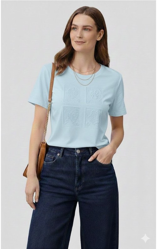 CAMISETA PLANTAS CELESTE