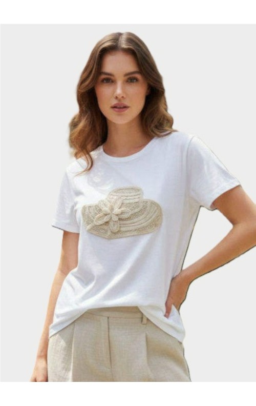 CAMISETA SOMBRERO BLANCO