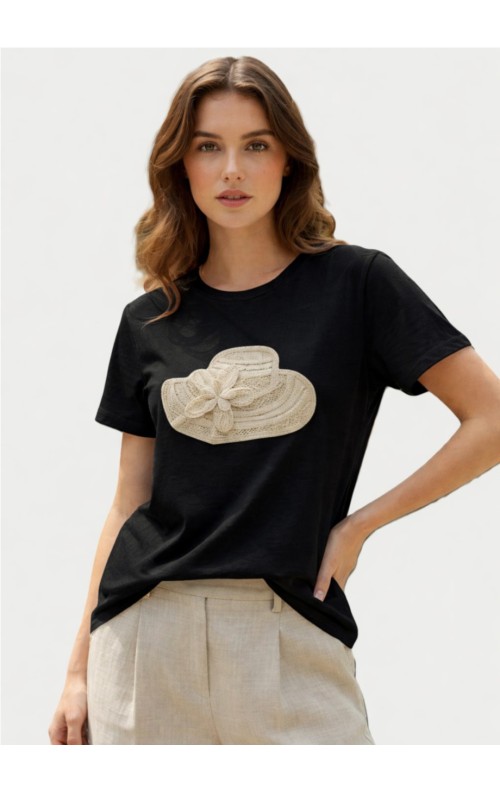 CAMISETA SOMBRERO NEGRO