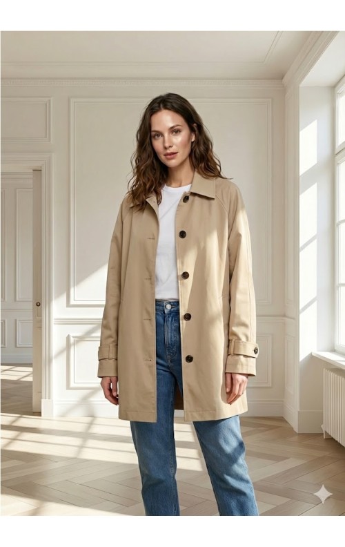 TRENCH LISO BEIGE