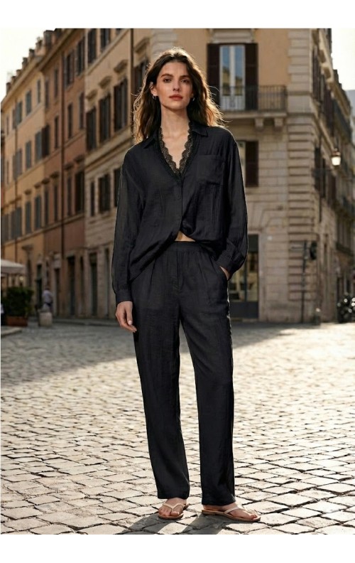 CAMISA PUNTILLA NEGRO