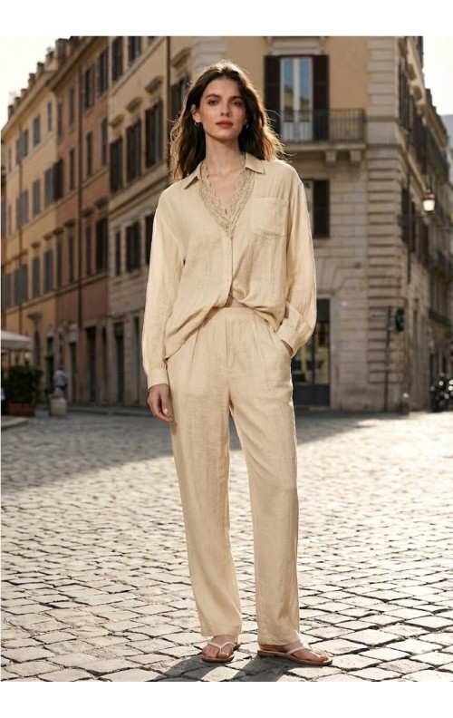 CAMISA PUNTILLA BEIGE