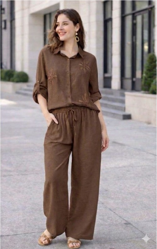 CONJUNTO SPRING MARRON