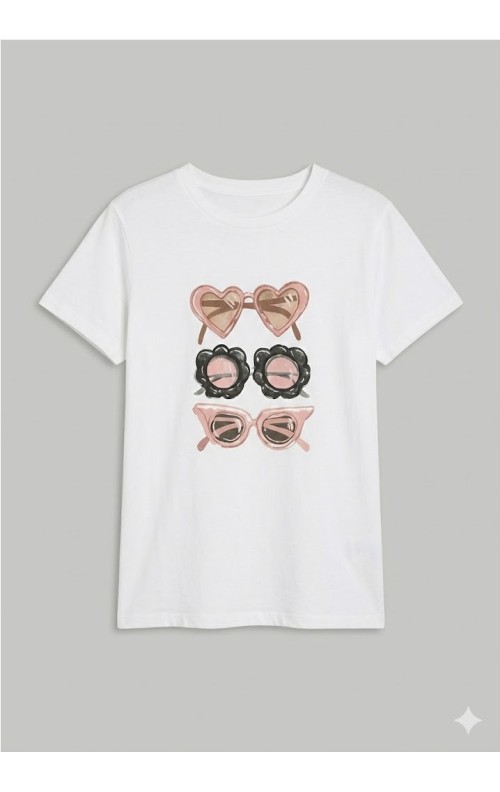 CAMISETA GAFAS BLANCO