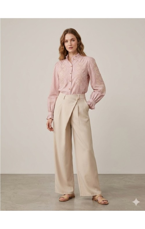 PANTALON CRUZADO BEIGE
