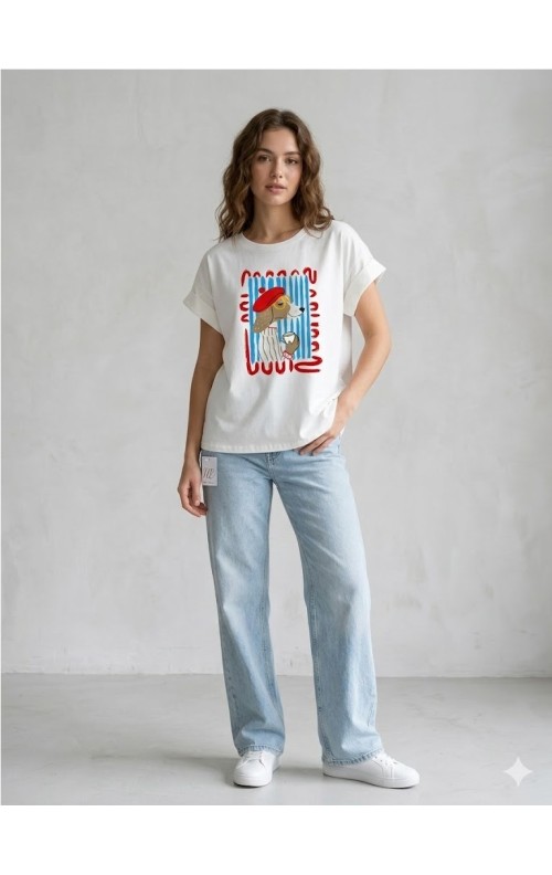 CAMISETA GALGO BLANCO