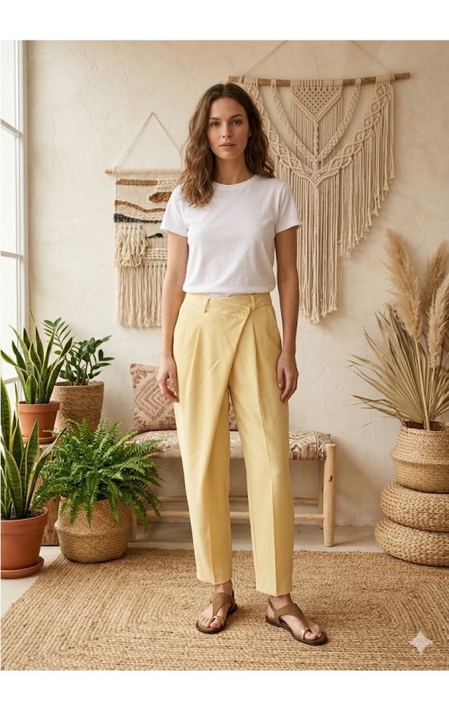 PANTALON CRUZADO AMARILLO